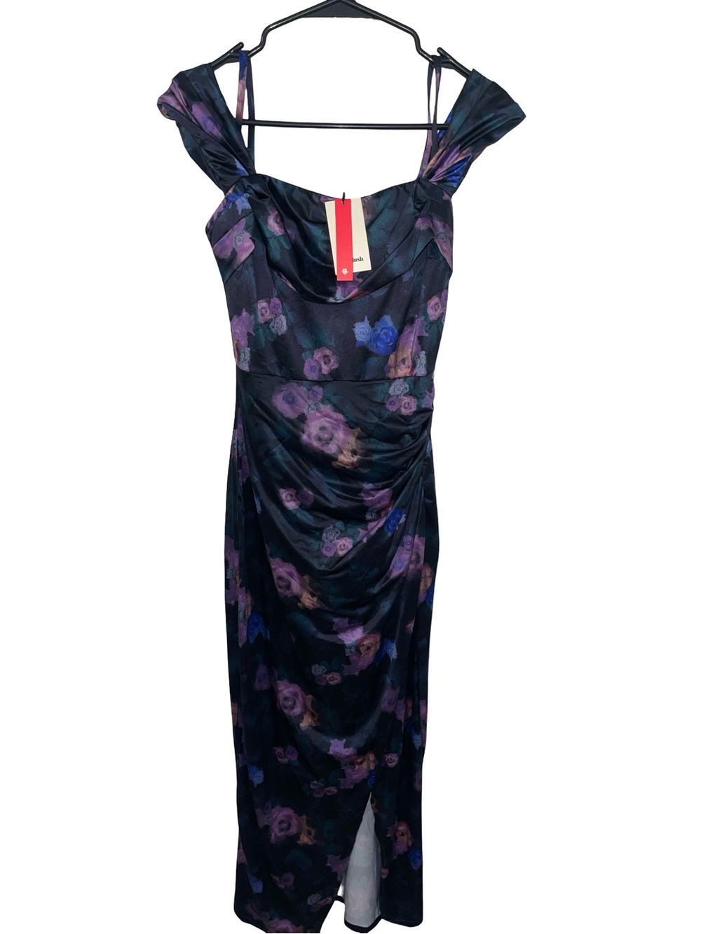 Shapewear Off Shoulder Shine Ruched Sculpting Maxi Dress size M - Picture 3 of 5